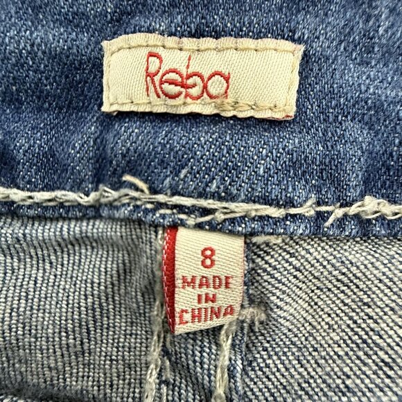 Reba Jeans Womens 8 Blue Bootcut Western Embroidered Rhinestone Stretch 30x30 - Picture 4 of 12